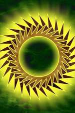 Abstract Sun Spiral on Green