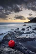 Sunset with Buoy Over Fortullino Castiglioncello Tuscany Italy Journal