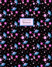 Graph Paper Notebook - Celestial Pink Blue on Black