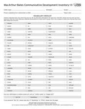 MacArthur Communicative Development Inventory III (CDIs III)