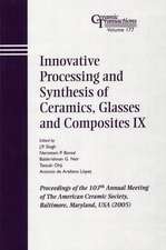 Innovative Processing and Synthesis of Ceramics, Glasses and Composites IX V177