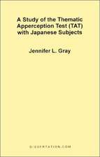 A Study of the Thematic Apperception Test (TAT) with Japanese Subjects