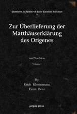 Benz, E: Zur UEberlieferung der Matthauserklarung des Origen