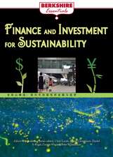 Finance and Investment for Sustainability