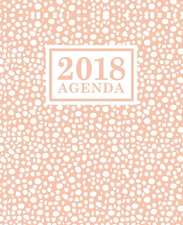 Agenda: 2018 Agenda Semainier: 19x23cm: Blanc cassé sur rose pâle