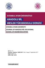 ISTANBUL AYDIN UNIVERSITY JOURNAL OF ANADOLU BIL VOCATIONAL SCHOOL OF HIGHER EDUCATION