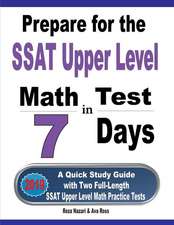 Prepare for the SSAT Upper Level Math Test in 7 Days