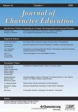 Journal of Character Education Volume 16 Number 1 2020