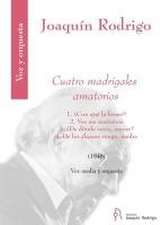 Cuatro Madrigales Amatorios for Medium Voice and Orchestra Score