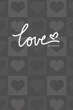 Love Notebook, Blank Write-in Journal, Dotted Lines, Wide Ruled, Medium (A5) 6 x 9 In (Gray)