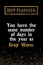 2019 Planner: You Have the Same Number of Days in the Year as Grey Worm: Grey Worm 2019 Planner