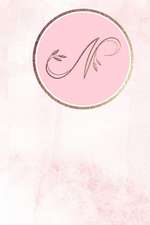 N: Monogram Journal Monogrammed with Personalized Rose Gold Letter 'n'