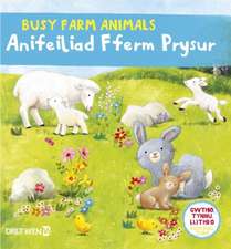 Cyfres Gwthio, Tynnu, Llithro: Anifeiliad Fferm Prysur / Busy Farm Animals