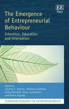 The Emergence of Entrepreneurial Behaviour – Intention, Education and Orientation