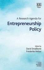 A Research Agenda for Entrepreneurship Policy