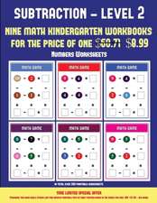 Numbers Worksheets (Kindergarten Subtraction/taking away Level 2)