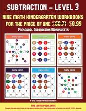 Preschool Subtraction Worksheets (Kindergarten Subtraction/Taking Away Level 3)