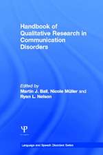 Handbook of Qualitative Research in Communication Disorders