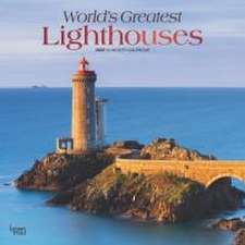 World's Greatest Lighthouses 2025 12 X 24 Inch Monthly Square Wall Calendar Foil Stamped Cover Plastic-Free