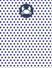 Crab Nautical Navy Polka Dot Notebook - College Ruled