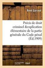 Précis de Droit Criminel, Contenant l'Explication Élémentaire de la Partie Générale Du Code Pénal