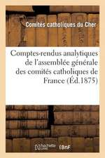 Comptes-Rendus Analytiques de L'Assemblee Generale Des Comites Catholiques de France