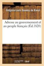 Adresse Au Gouvernement Et Au Peuple Francais