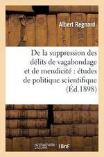 de La Suppression Des Delits de Vagabondage Et de Mendicite: Etudes de Politique Scientifique