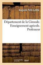 Département de la Gironde. Enseignement Agricole. Professeur, Discours