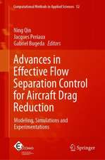 Advances in Effective Flow Separation Control for Aircraft Drag Reduction: Modeling, Simulations and Experimentations