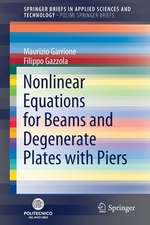 Nonlinear Equations for Beams and Degenerate Plates with Piers