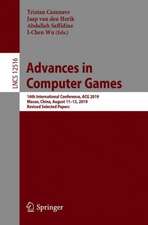 Advances in Computer Games: 16th International Conference, ACG 2019, Macao, China, August 11–13, 2019, Revised Selected Papers