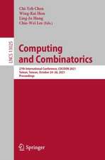 Computing and Combinatorics: 27th International Conference, COCOON 2021, Tainan, Taiwan, October 24–26, 2021, Proceedings