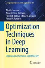 Optimization Techniques for Deep Learning