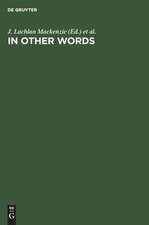 In Other Words: Transcultural Studies in Philology, Translation and Lexicology. Presented to Hans Meier on the Occasion of his 65th Birthday