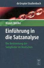 Einführung in die Satzanalyse