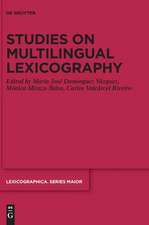 Studies on Multilingual Lexicography