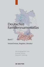 Deutscher Familiennamenatlas, Band 7, Verzeichnisse, Register, Literatur