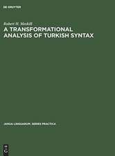 A transformational analysis of Turkish syntax