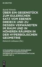 Über ein Gegenstück zum Eulerschen Satz vom ebenen Dreieck und zu dessen Verwandten im Raum und in höheren Räumen in der hyperbolischen Geometrie