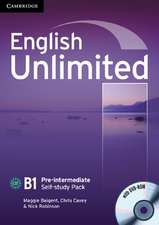 English Unlimited B1 - Pre-Intermediate. Self-study Pack with DVD-ROM