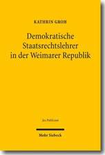 Demokratische Staatsrechtslehrer in der Weimarer Republik