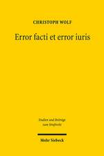 Error Facti Et Error Iuris