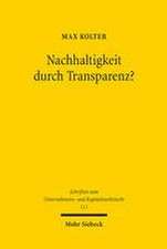 Nachhaltigkeit durch Transparenz?