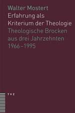 Erfahrung ALS Kriterium Der Theologie: Theologische Brocken Aus Drei Jahrzehnten (1966-1995)