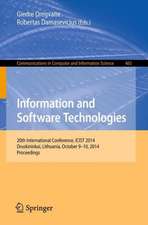 Information and Software Technologies: 20th International Conference, ICIST 2014, Druskininkai, Lithuania, October 9-10, 2014, Proceedings