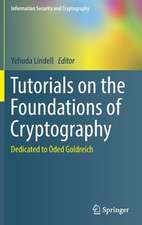 Tutorials on the Foundations of Cryptography: Dedicated to Oded Goldreich