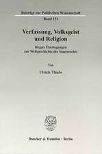 Verfassung, Volksgeist und Religion