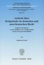 Aufsicht über Hedgefonds im deutschen und amerikanischen Recht