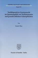 Tarifdispositives Gesetzesrecht im Spannungsfeld von Tarifautonomie und grundrechtlichen Schutzpflichten